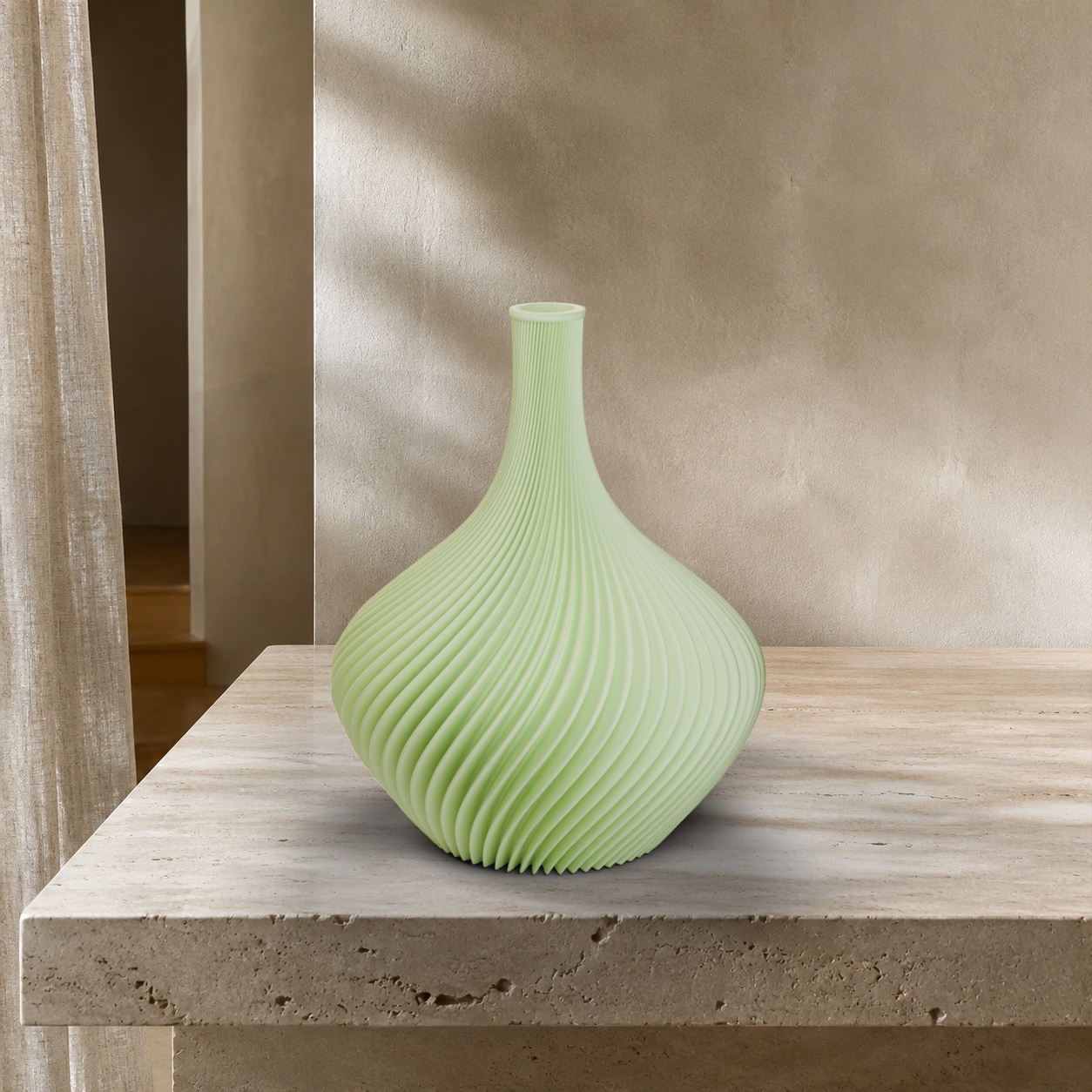 Vaso Amelie latte menta con coste a spirale