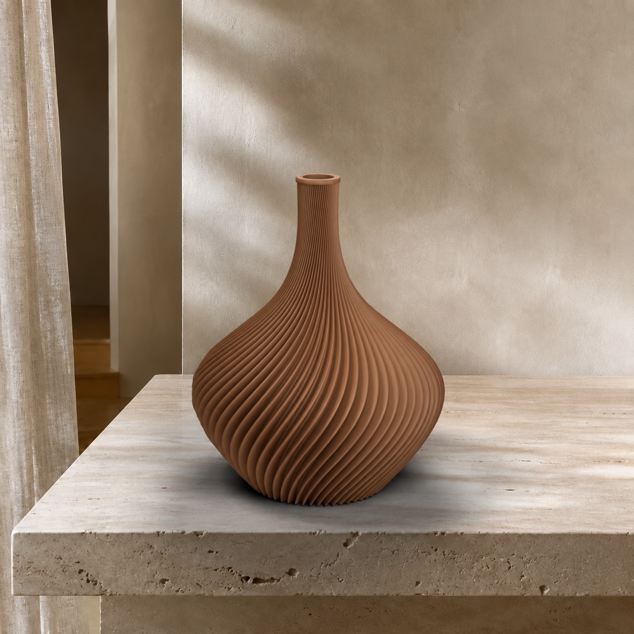 Vaso Amelie in colore Earth Brown marrone terra