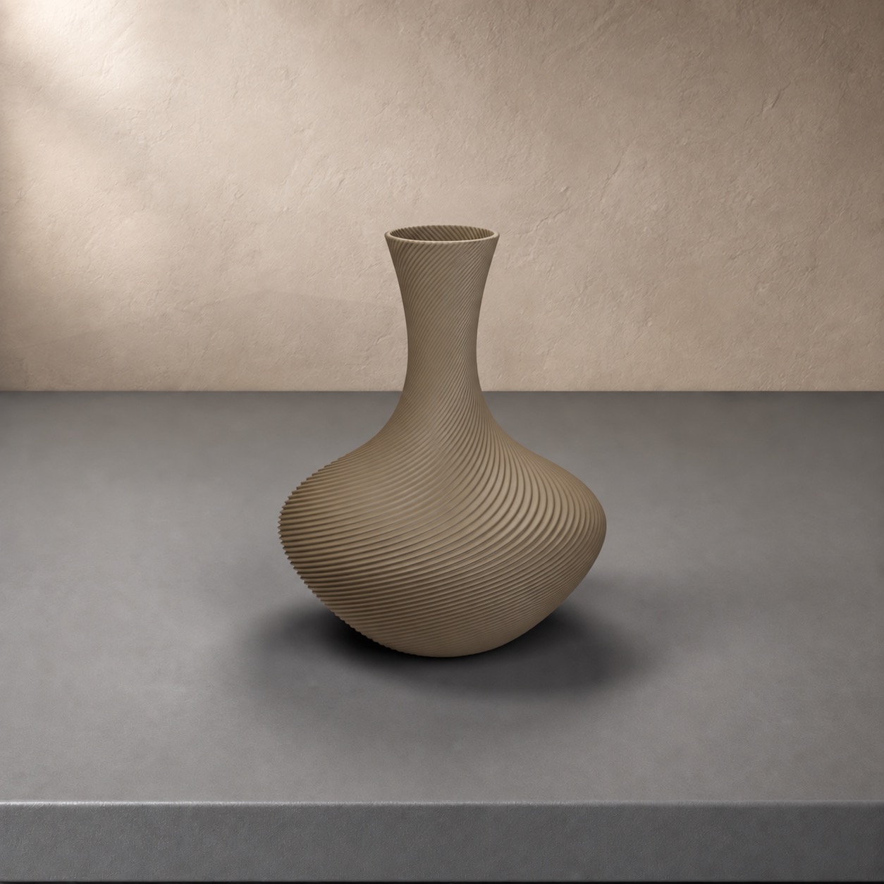 Vaso Gilda in colore Malt Clay tortora caldo
