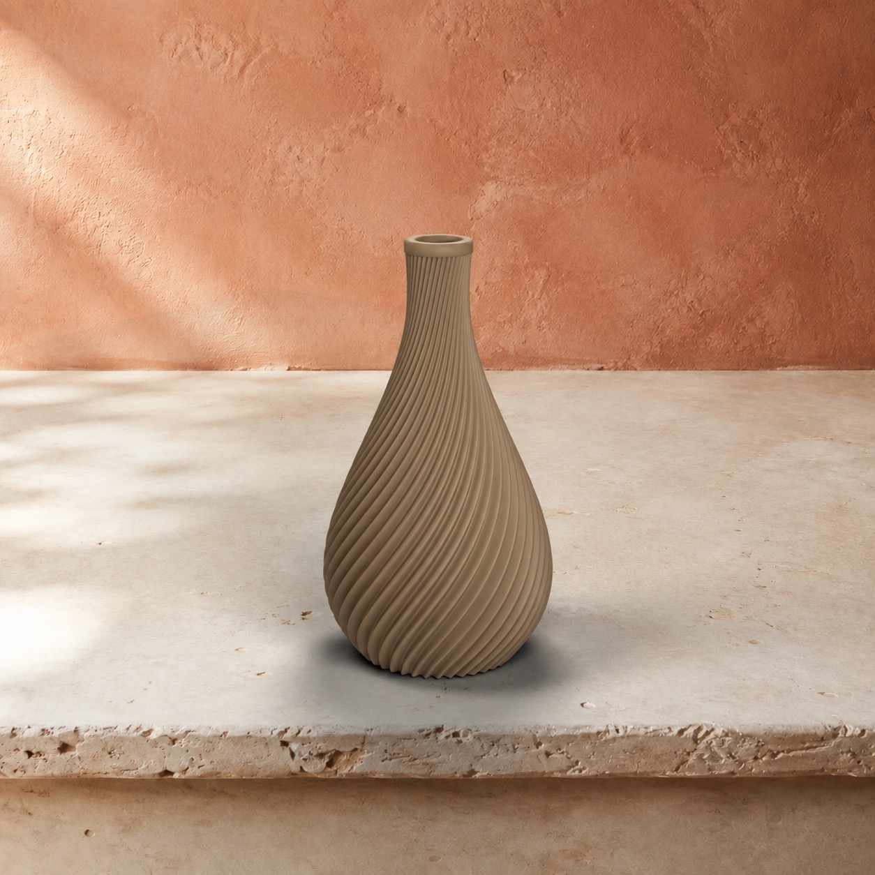 Vaso Ginevra in colore Malt Clay tortora caldo