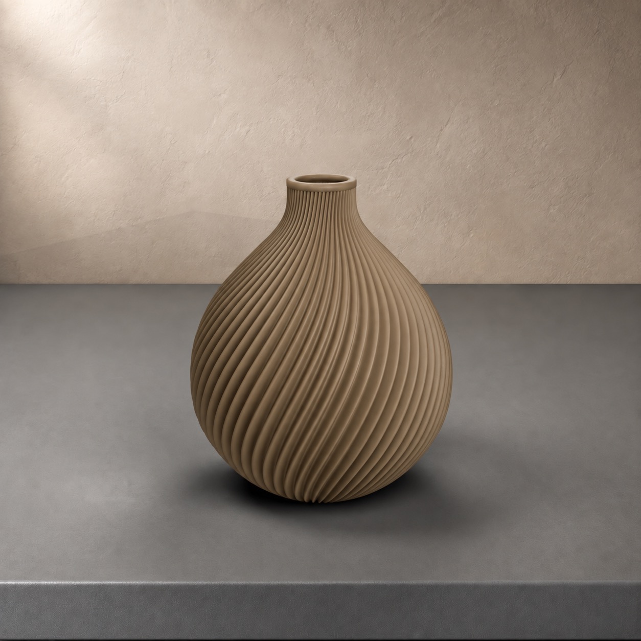 Vaso Vandam in colore Malt Clay tortora caldo
