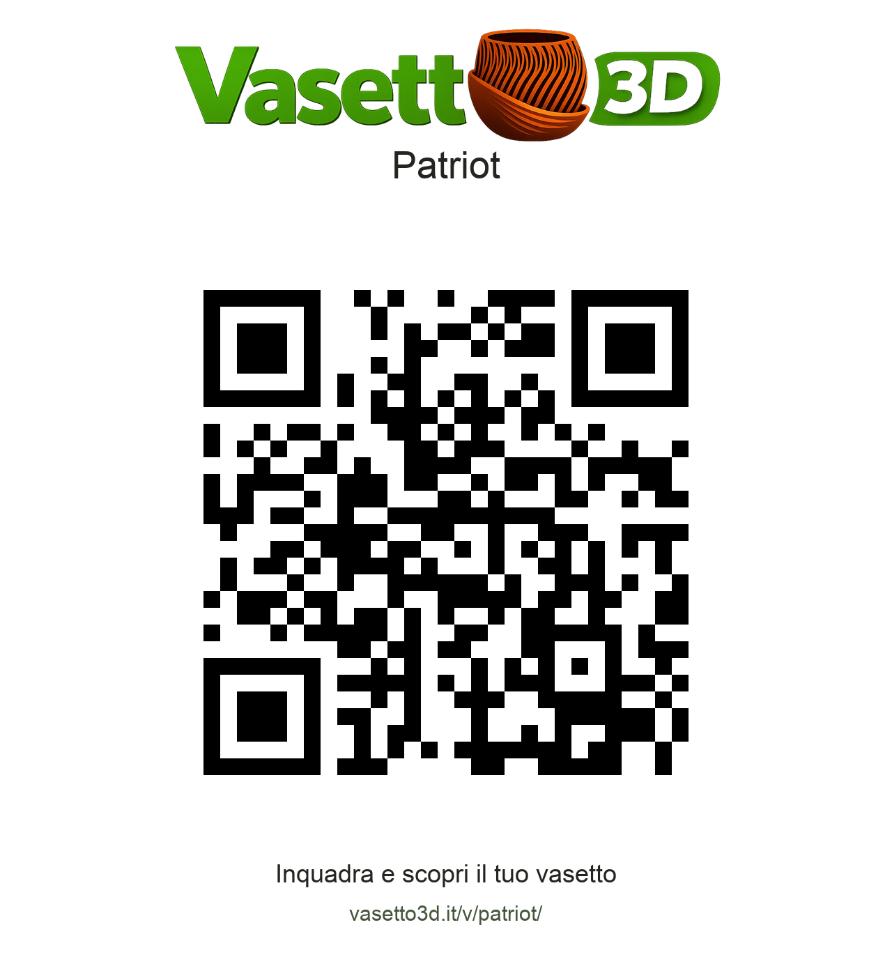 QR Vasetto3D Patriot